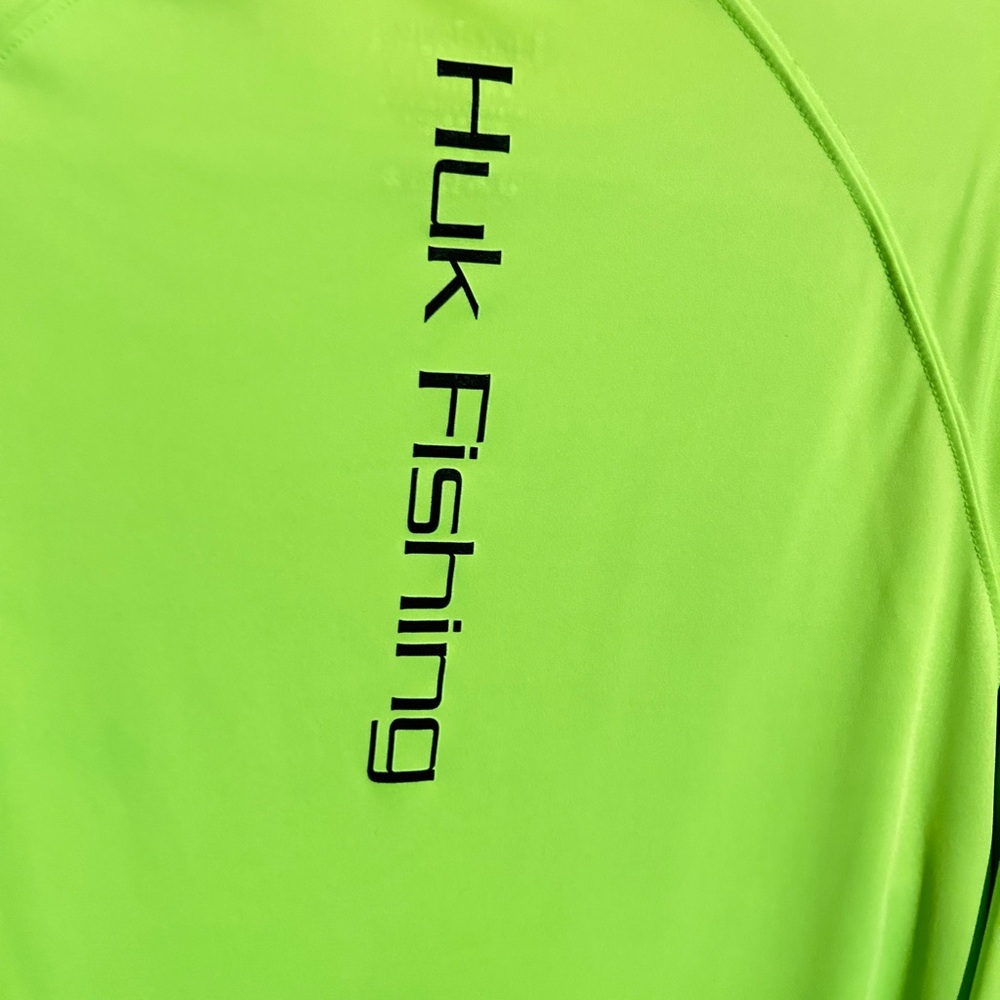 Huk Performance Fishing Shirt in Neon Green - Picture 6 of 7